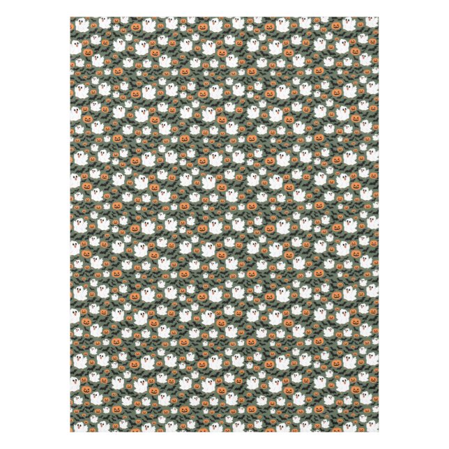 Niedliche Geisterhühner mit Pumpkins und Fledermäu Tischdecke (Vorderseite)