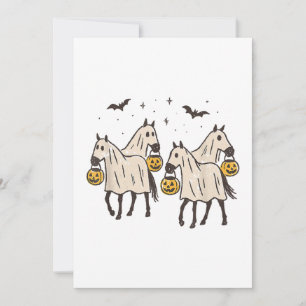 Niedliche Geisterpferde Halloween Trick oder Treat Einladung