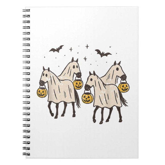 Niedliche Geisterpferde Halloween Trick oder Treat Notizblock (Vorderseite)