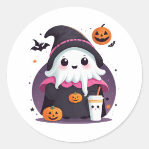 niedliche Geisterschokoladenhalloween Runder Aufkleber