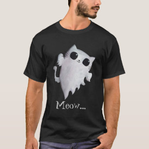 Niedliche Geistkatze Halloweens T-Shirt