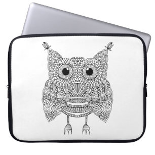 Niedliche Gekritzel-Eule Laptopschutzhülle