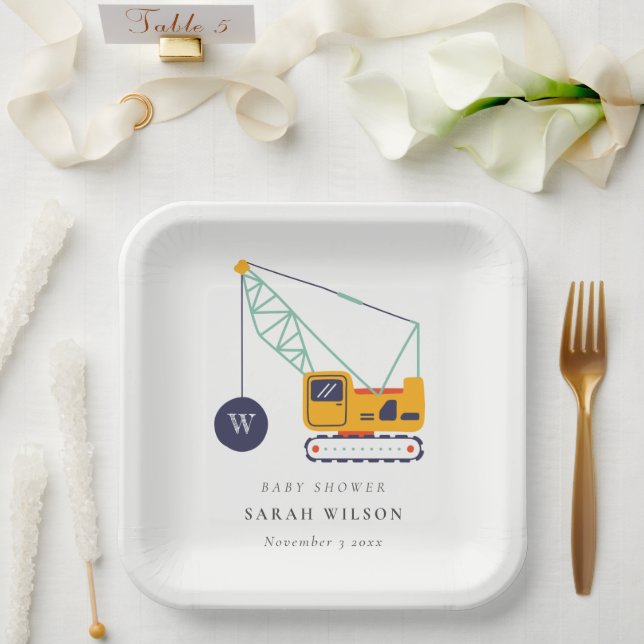 Niedliche Gelbbaukrane Kinderdusche Pappteller (Hochzeit)