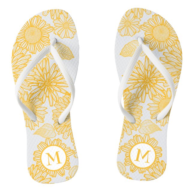 Niedliche Gelbblumen Flip Flops (Fußbett)