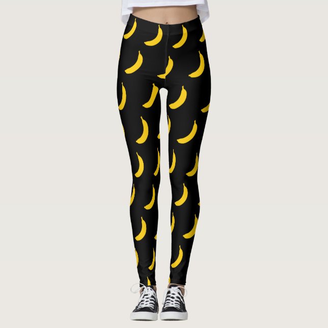 Niedliche gelbe Bananendruck-Leggings für Yoga Leggings (Vorderseite)