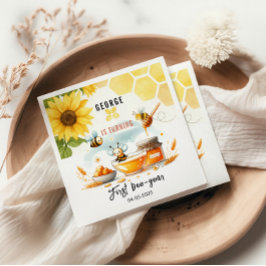 Niedliche Gelbe Biene & Sonnenblume 1. Geburtstag  Serviette