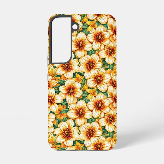 Niedliche gelbe Blumen Samsung Galaxy Hülle (Rückseite)