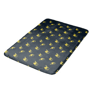 Niedliche gelbe Dinosaurier-Muster auf blau Badematte