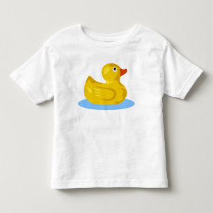 Niedliche gelbe Ducky Cartoon-Enten-Gummischwimmen Kleinkind T-shirt