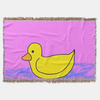 niedliche gelbe Ente auf rosa Kehlkopfblanket Decke