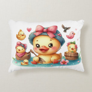 Niedliche gelbe Ente Baby Akzent Kissen
