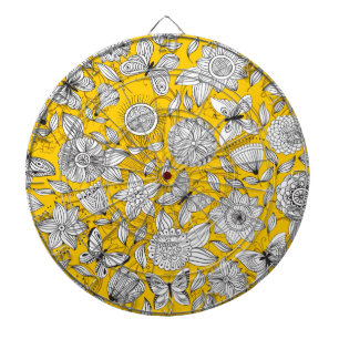 Niedliche, gelbe, floralfarbene Designlizenz p Dartscheibe