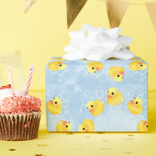Niedliche Gelbe Gummikraut-Duckies Bath Bubbles Geschenkpapier (Geburtstagsparty)