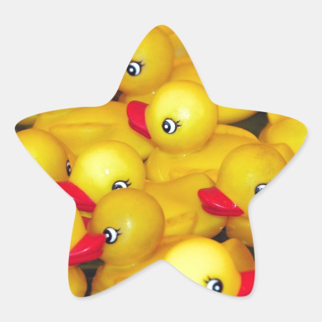 Niedliche gelbe Gummilöffel Stern-Aufkleber (Vorderseite)