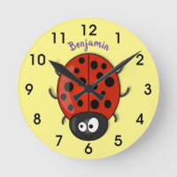 Niedliche, gelbe Ladybug-Cartoon-Abbildung