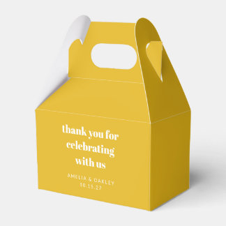 Niedliche gelbe Paare Dusche Danke Geschenkschachtel