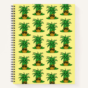 Niedliche gelbe Sonnenbrille Ananas Muster Notizbuch