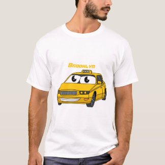 Niedliche Gelbe Taxifahrt Cartoon Illustration T-Shirt