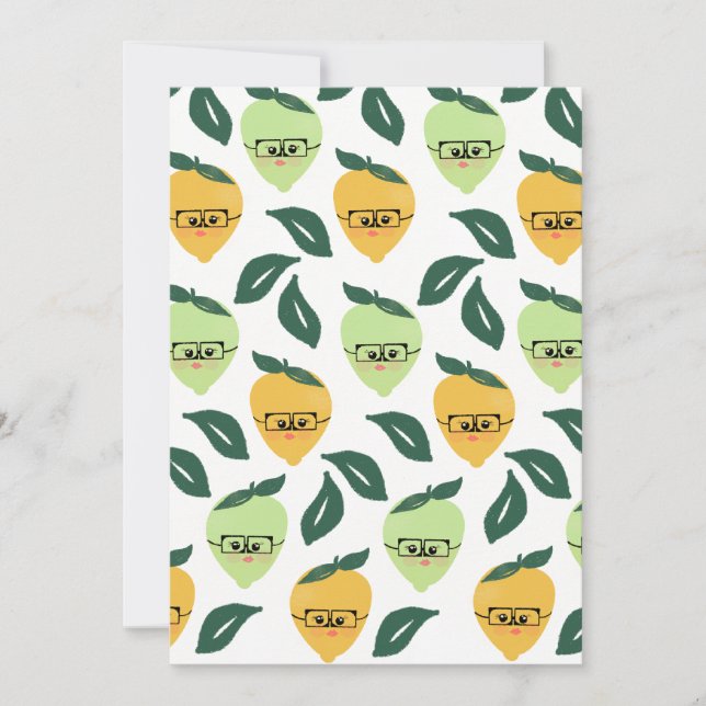 Niedliche gelbe Zitrone Cartoon lustige Darstellun Karte (Vorderseite)