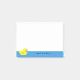 Niedliche Gelbente Individuelle Name Post-it Klebezettel