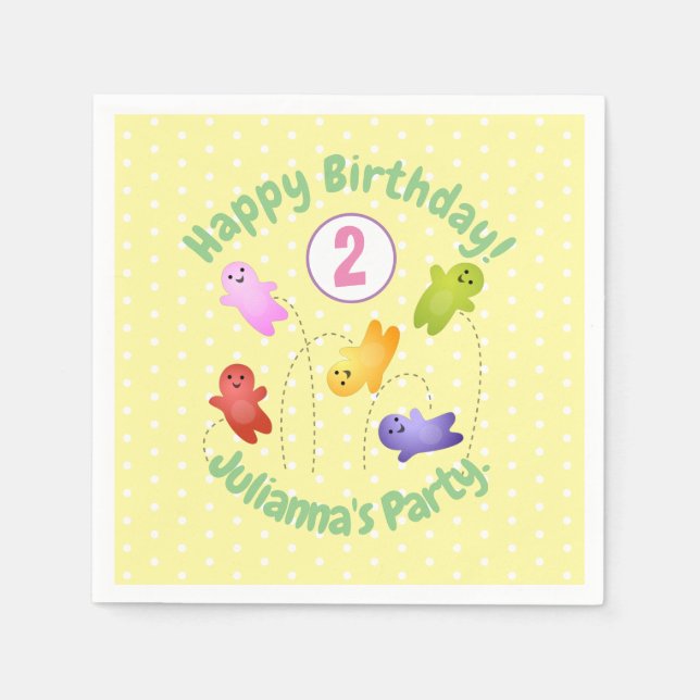 Niedliche Gelee Babys Süßigkeiten Bonbons Cartoon Serviette (Vorderseite)