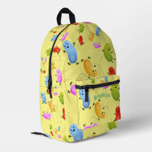 Niedliche Geleebohnen springen Cartoon Muster Bedruckter Rucksack