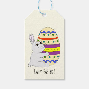 Niedliche gemalte Eikinder Osterhasen Holding Geschenkanhänger