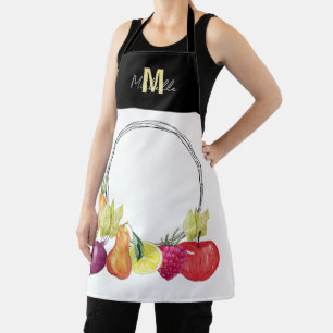 Niedliche Gemüse und Obst Mit Monogramm Schürze