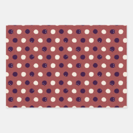 Niedliche, gemütliche und moderne Polka Dot Geschenkpapier Set