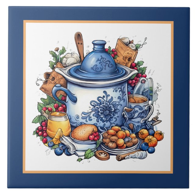 Niedliche, gemütliche Zuhause-Küche Fliese (Vorderseite)