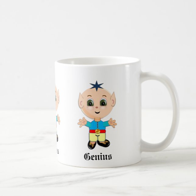 Niedliche Genius Elf & Kalligraphie Kaffeetasse (Rechts)