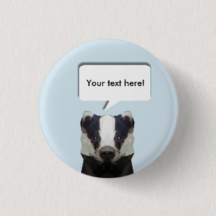 Niedliche, geometrische, blaue Sprachblase Button