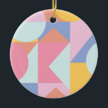 Niedliche geometrische Formen - Collage Artwork Keramik Ornament<br><div class="desc">Diese unterhaltsame,  frische grafische Collage zeichnet sich durch geometrische,  einfache Formen in einer niedlichen Farbpalette aus Pastellfarben und sanften Brillanten aus.</div>