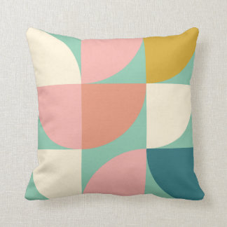 Niedliche geometrische Formen Muster in Aquamarin Kissen