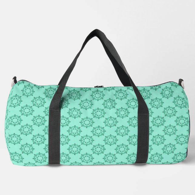 Niedliche geometrische Pastel Aquamarin Mandala Mu Duffle Bag (Vorderseite)