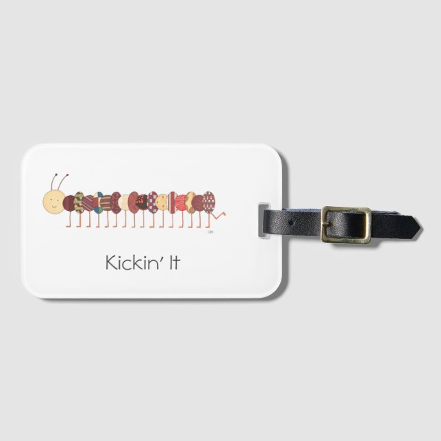 Niedliche Gepäckmarken-Raupe #2-Personalisieren! L Gepäckanhänger (Vorderseite (Horizontal))