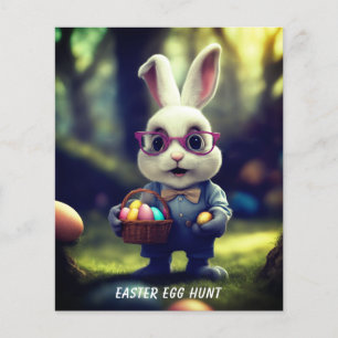 Niedliche gepresste Bunny & Basket Ostereier Jagd Flyer
