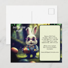Niedliche gepresste Bunny & Basket Ostereier Jagd Postkarte
