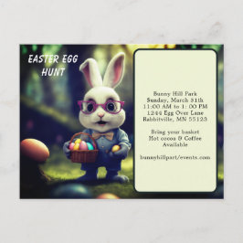 Niedliche gepresste Bunny & Basket Ostereier Jagd Postkarte