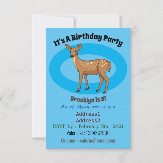 Niedliche gepunktete Darstellung des Cartoon Einladung (Vorderseite)