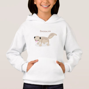 Niedliche gepunktete Gecko-Cartoon-Abbildung Hoodie