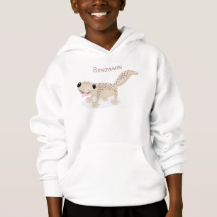 Niedliche gepunktete Gecko-Cartoon-Abbildung Hoodie