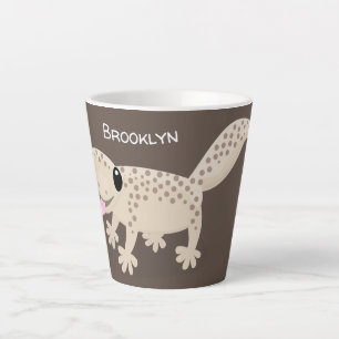 Niedliche gepunktete Gecko-Cartoon-Abbildung Milchtasse