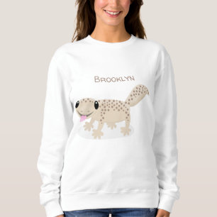 Niedliche gepunktete Gecko-Cartoon-Abbildung Sweatshirt