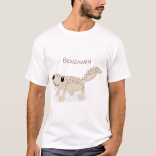 Niedliche, gepunktete Gecko-Cartoon-Abbildung T-Shirt