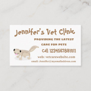 Niedliche gepunktete Gecko-Cartoon-Abbildung Visitenkarte