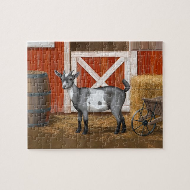 Niedliche Gepunktete Ziege Puzzle (Horizontal)