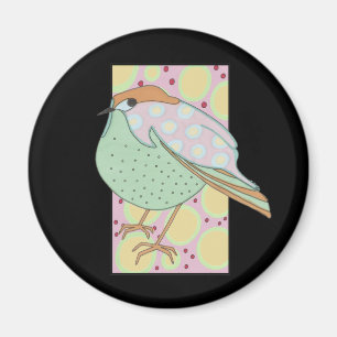 Niedliche Gerahmte Pastel Songbird Magnet
