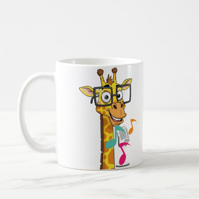 niedliche Gesangsgiraffe Kaffeetasse (Links)