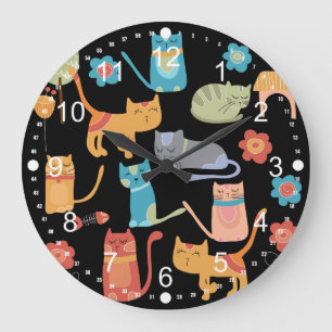 Niedliche Geschenke für Katzen Liebhaber Große Wanduhr